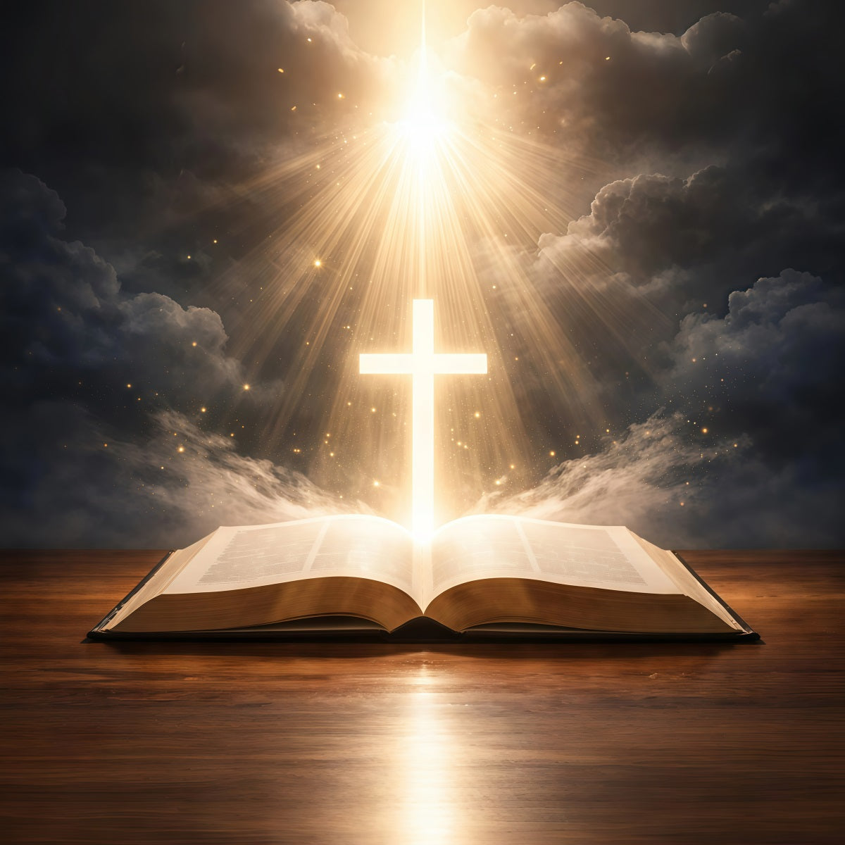 Ostern-Hintergrund Kirche Glorreiches Kreuz Heiliges Buch Ostern-Fotografie-Hintergrund GQ61-3
