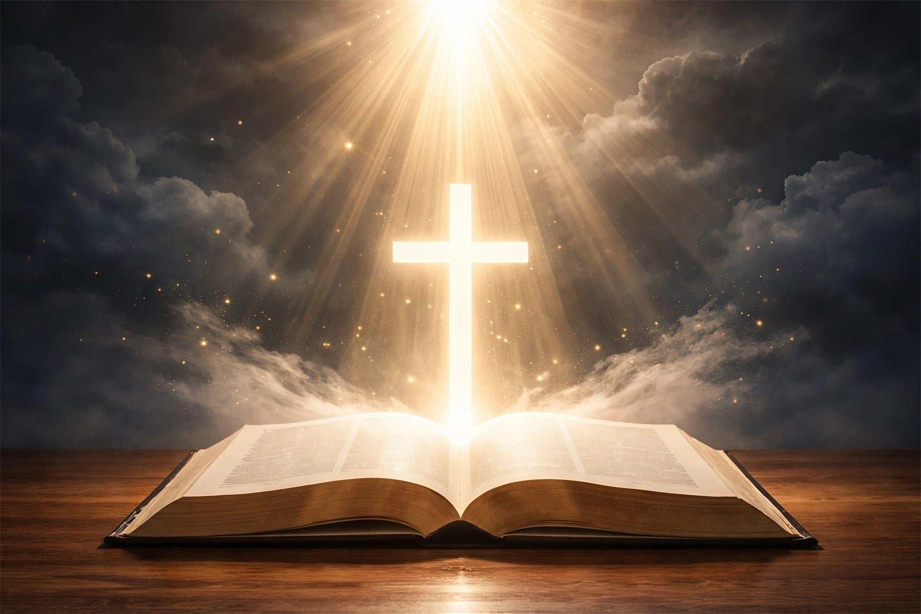 Ostern-Hintergrund Kirche Glorreiches Kreuz Heiliges Buch Ostern-Fotografie-Hintergrund GQ61-3
