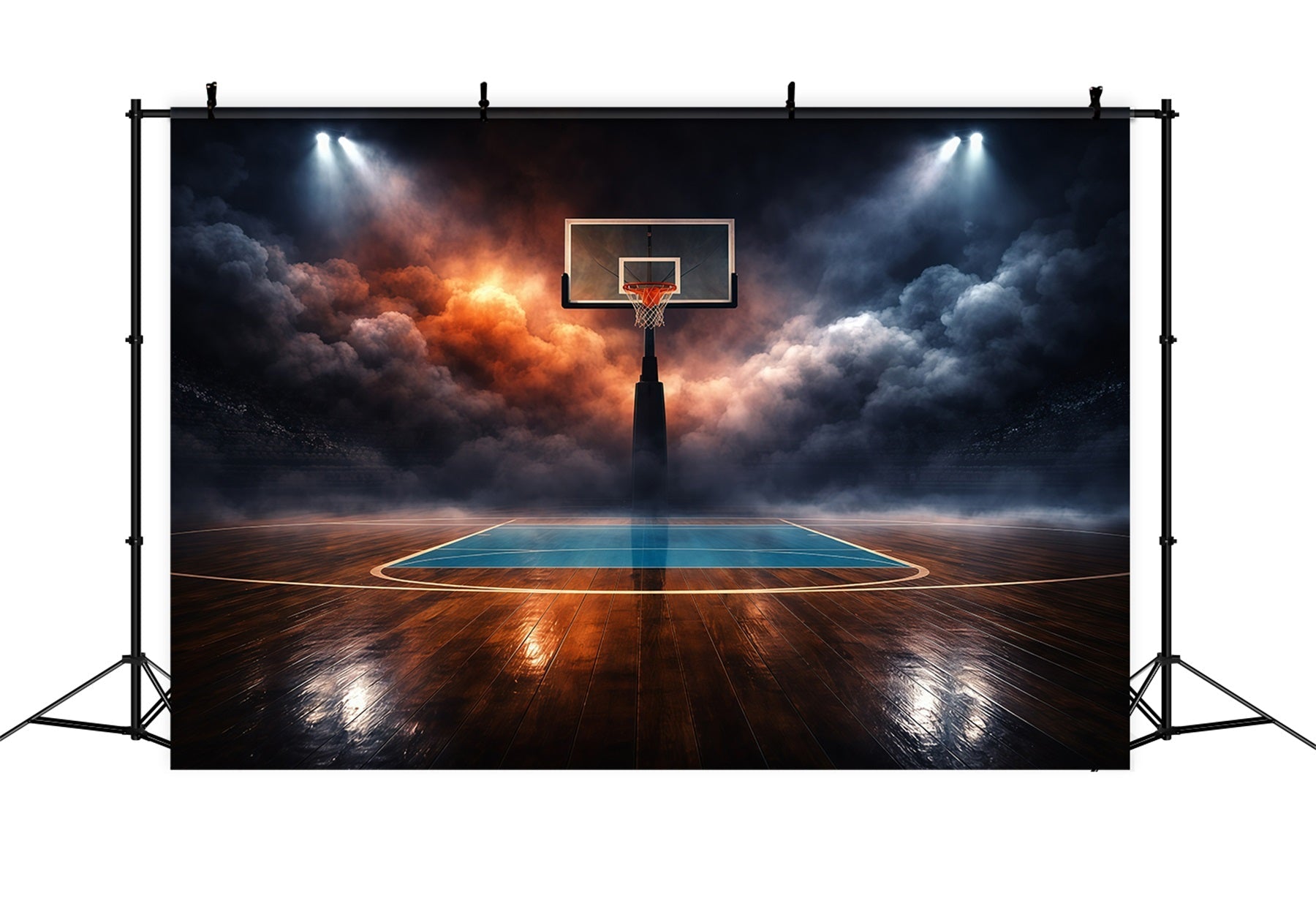 Basketball-Hintergrund Abstrakte Wolken Dramatisches Stadion Court Sport-Hintergründe GQ61-80
