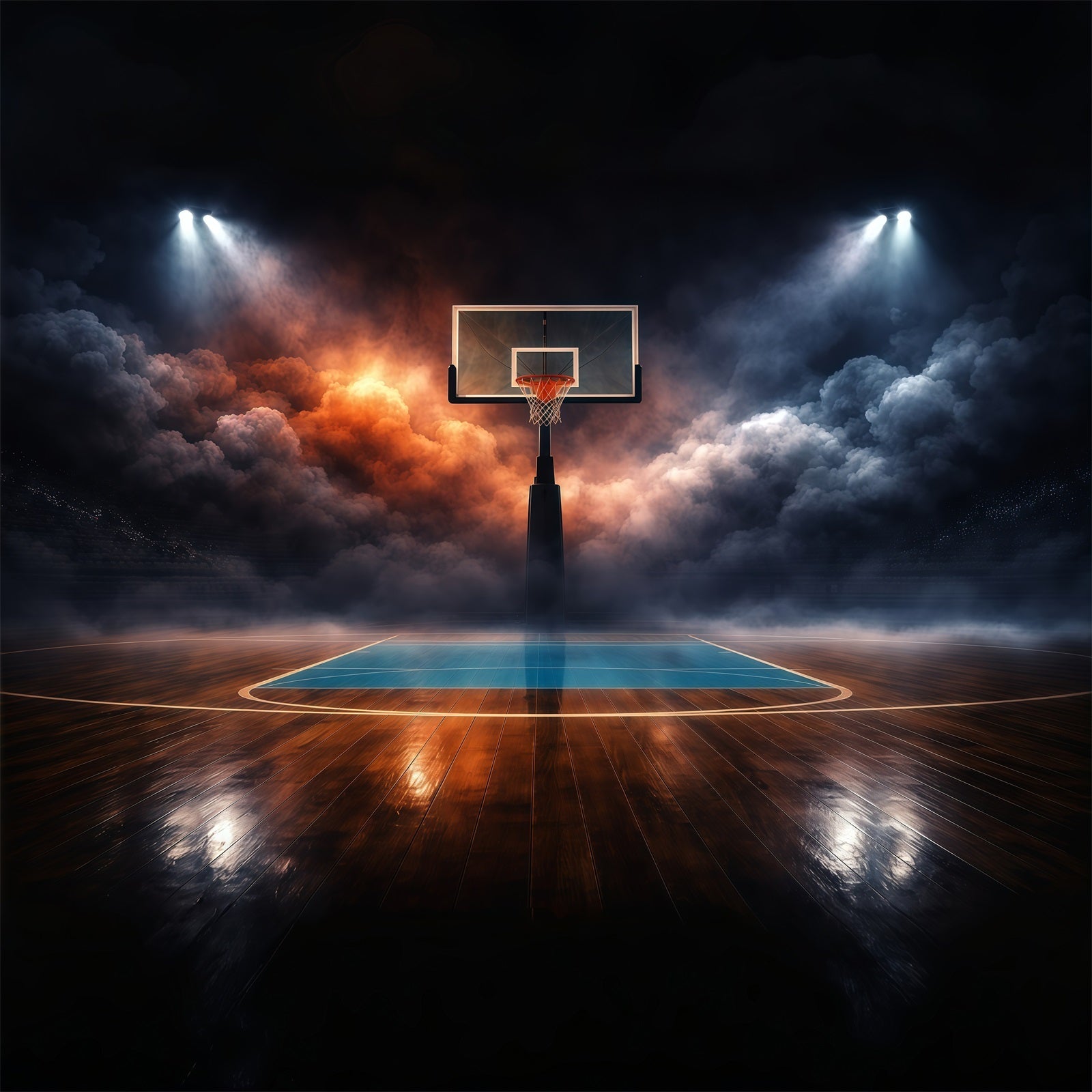 Basketball-Hintergrund Abstrakte Wolken Dramatisches Stadion Court Sport-Hintergründe GQ61-80