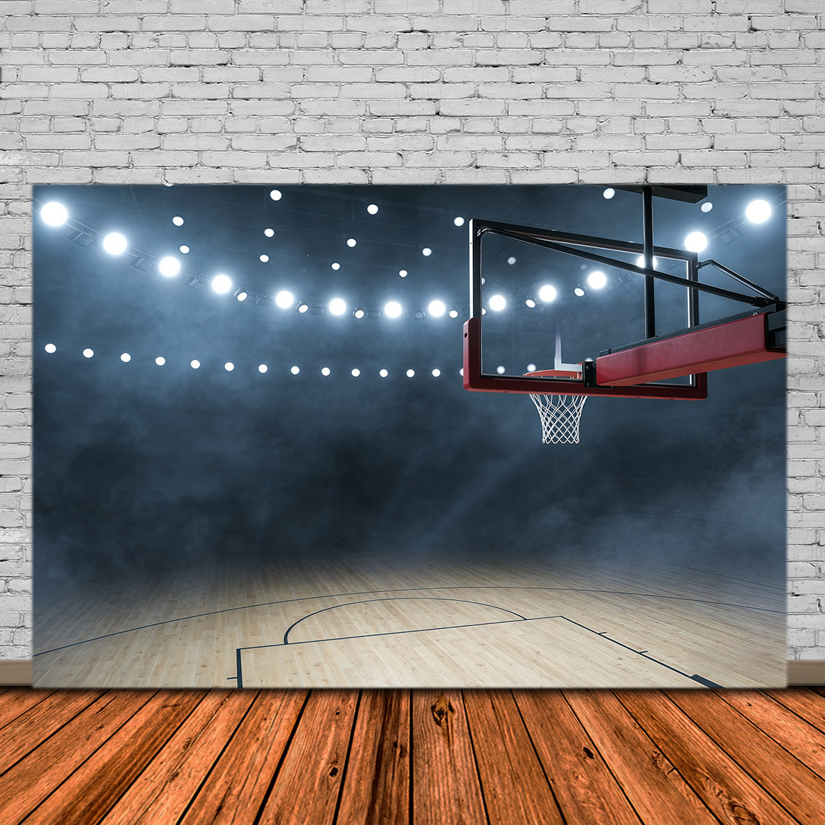 Basketball-Fotografie-Hintergrund Arena-Lichter Court-Korb Sport-Hintergrund GQ61-84