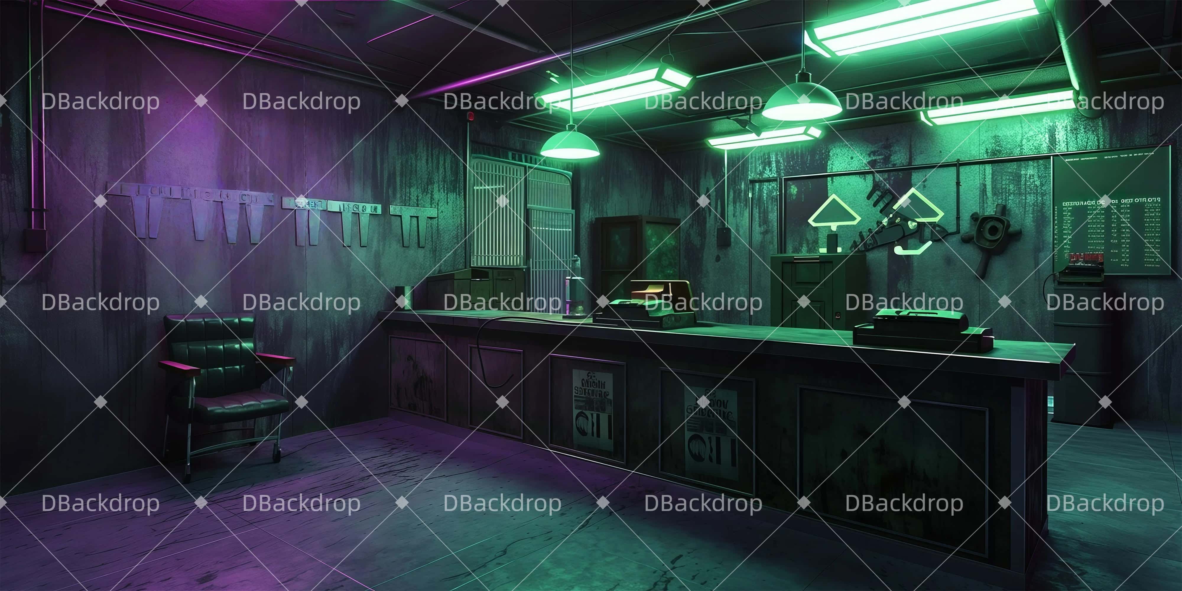 Bühne Theatervorhang Büro in der Unterwelt Theatervorhang samt GQ61-T8