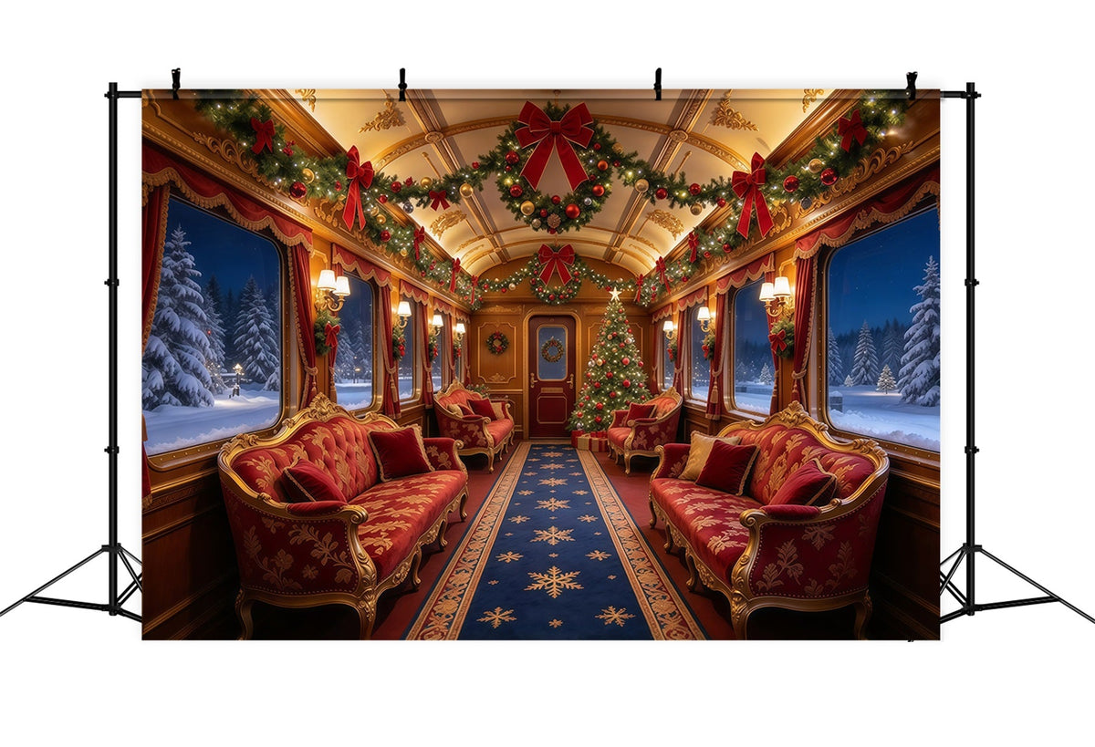 Weihnachtlicher Fotohintergrund Burgunderroter Samt Zug Innenraum GQ610-11