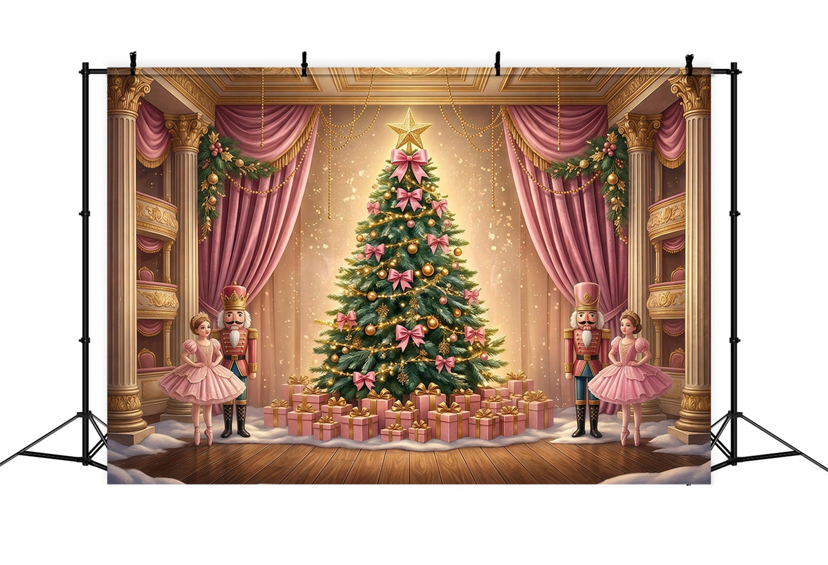 Nussknacker-Fotohintergrund Rosa Schleife Ballettbühne GQ610-113