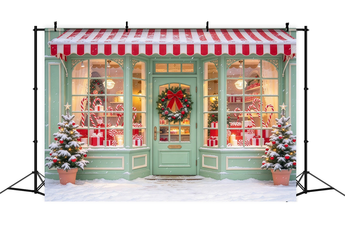Weihnachtlicher Zuckerstangen Hintergrund Mintgrüne Pfefferminzboutique GQ610-20