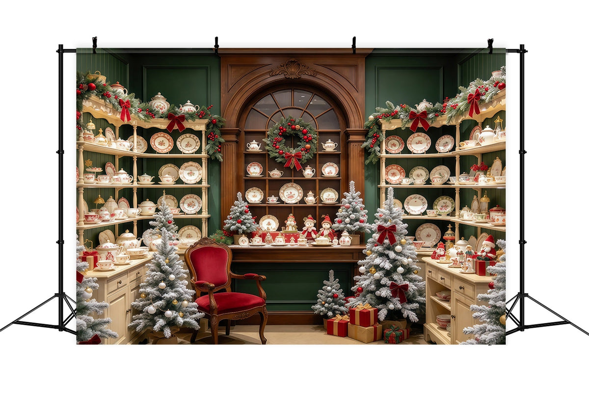 Santa-Hintergrund Festliche Porzellanschrank-Auslage GQ610-78