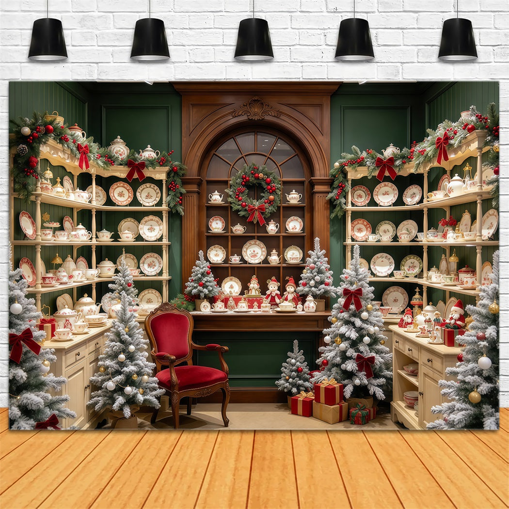 Santa-Hintergrund Festliche Porzellanschrank-Auslage GQ610-78