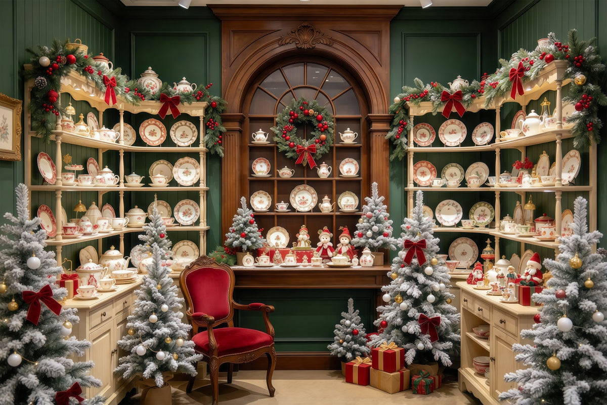 Santa-Hintergrund Festliche Porzellanschrank-Auslage GQ610-78