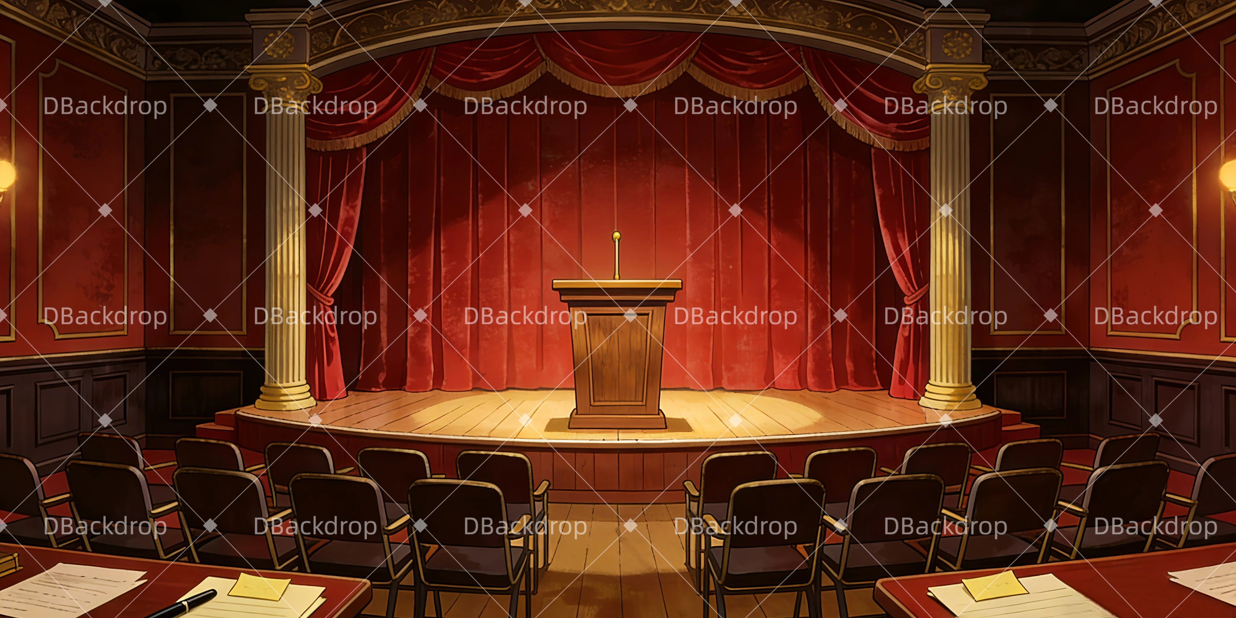 Theater Backdrops Pressekonferenz Backdrop Theater GQ63-T16