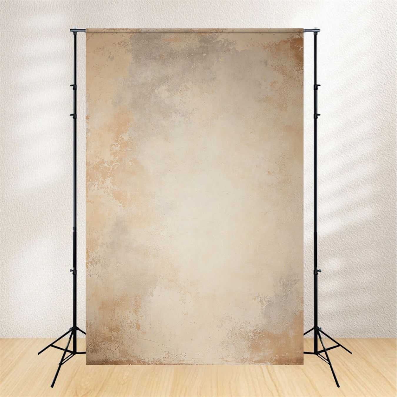 Hintergrund in Kalkwaschoptik warmbeige abgenutzte Stuckstruktur Porträthintergründe GQ64-31