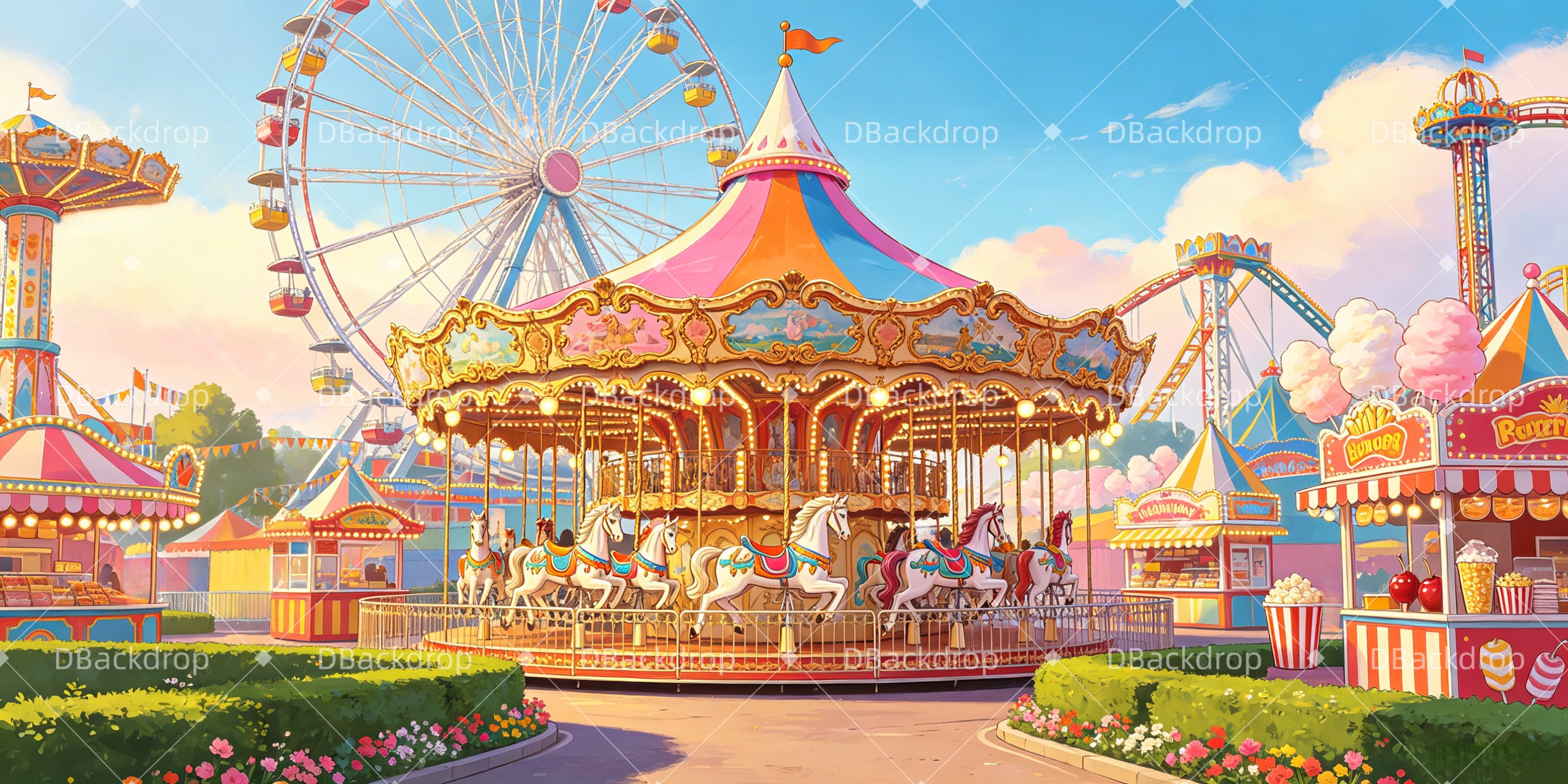 Zirkus Bühnenhintergrund Hintergrund für Schulaufführungen im Vergnügungspark GQ65-T31