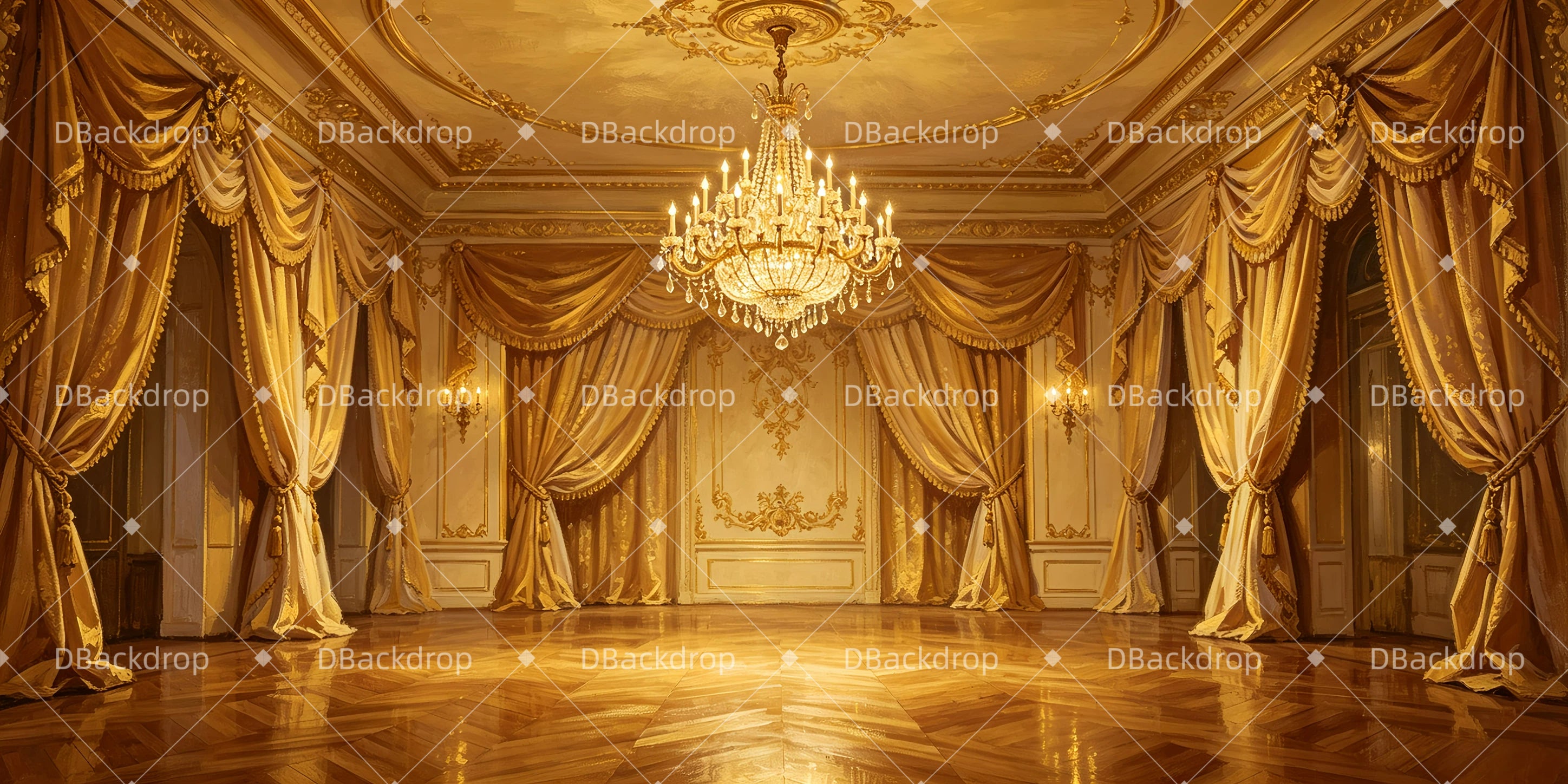 Schultanz Kulisse Kronleuchter Ballsaal Bühnenbild GQ65-T80