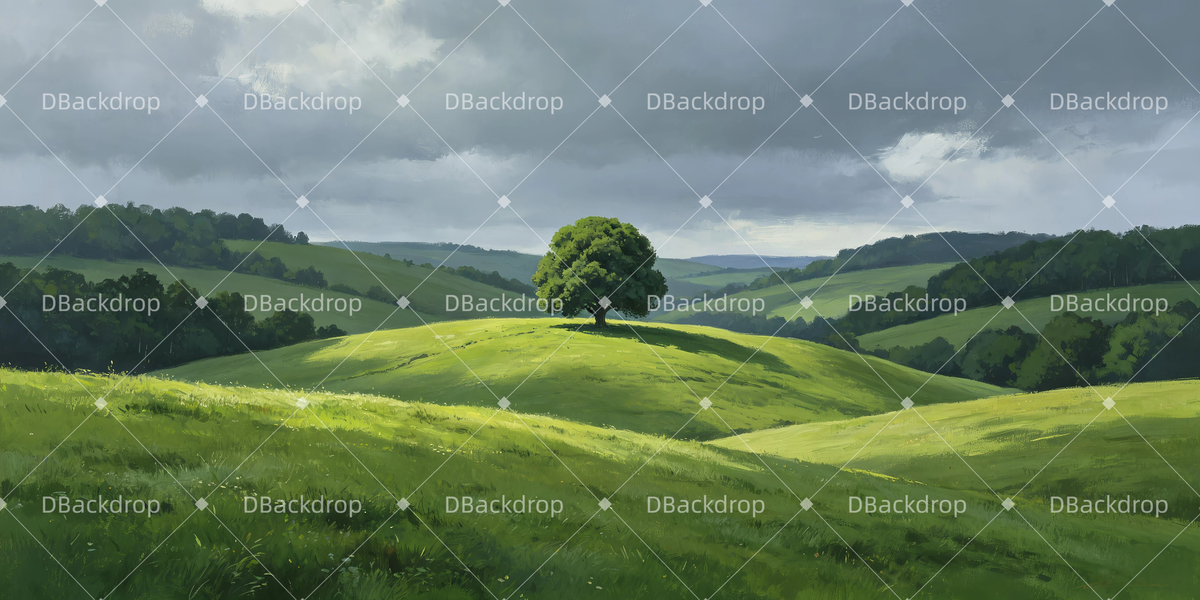 Hügelige Graslandschaft großes Bühnenbild für Theater GQ65-T99