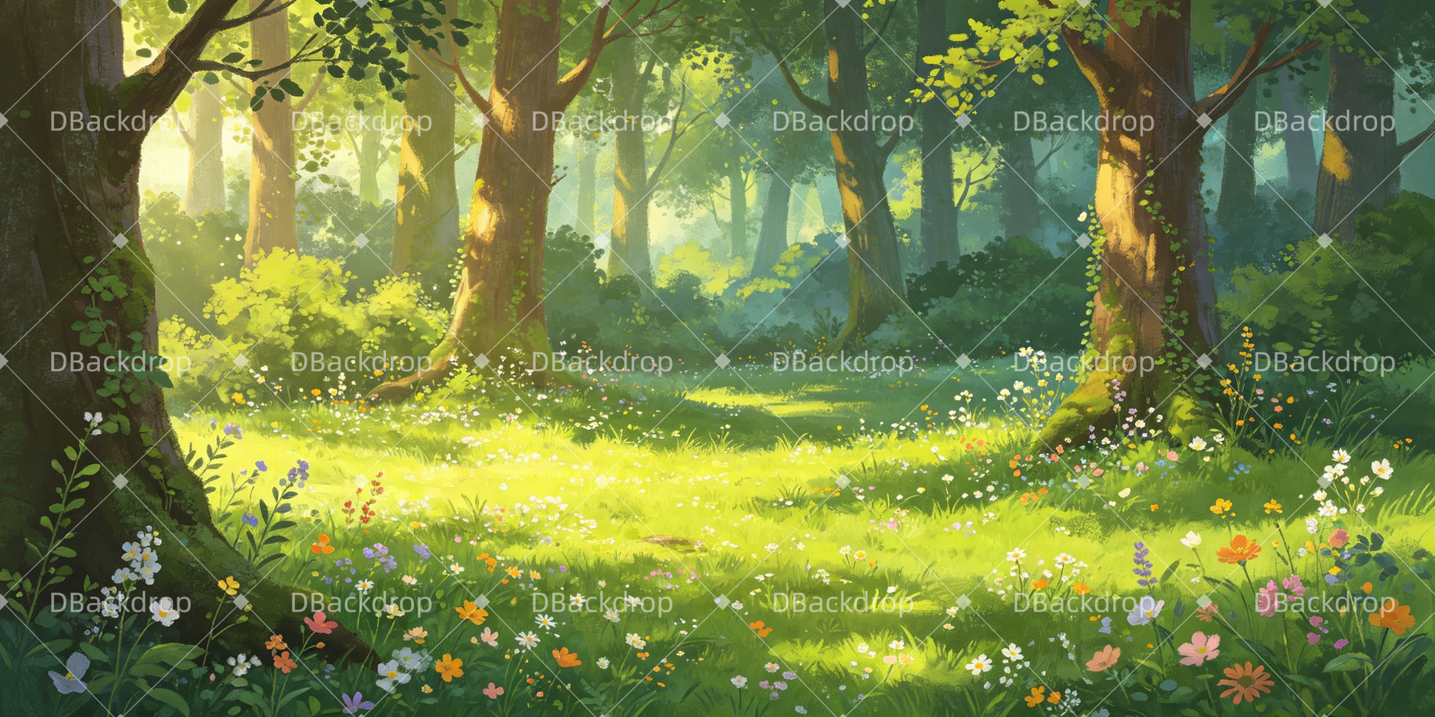 Theaterhintergrund Romantische Waldlichtung Bühnenkulisse GQ66-T58