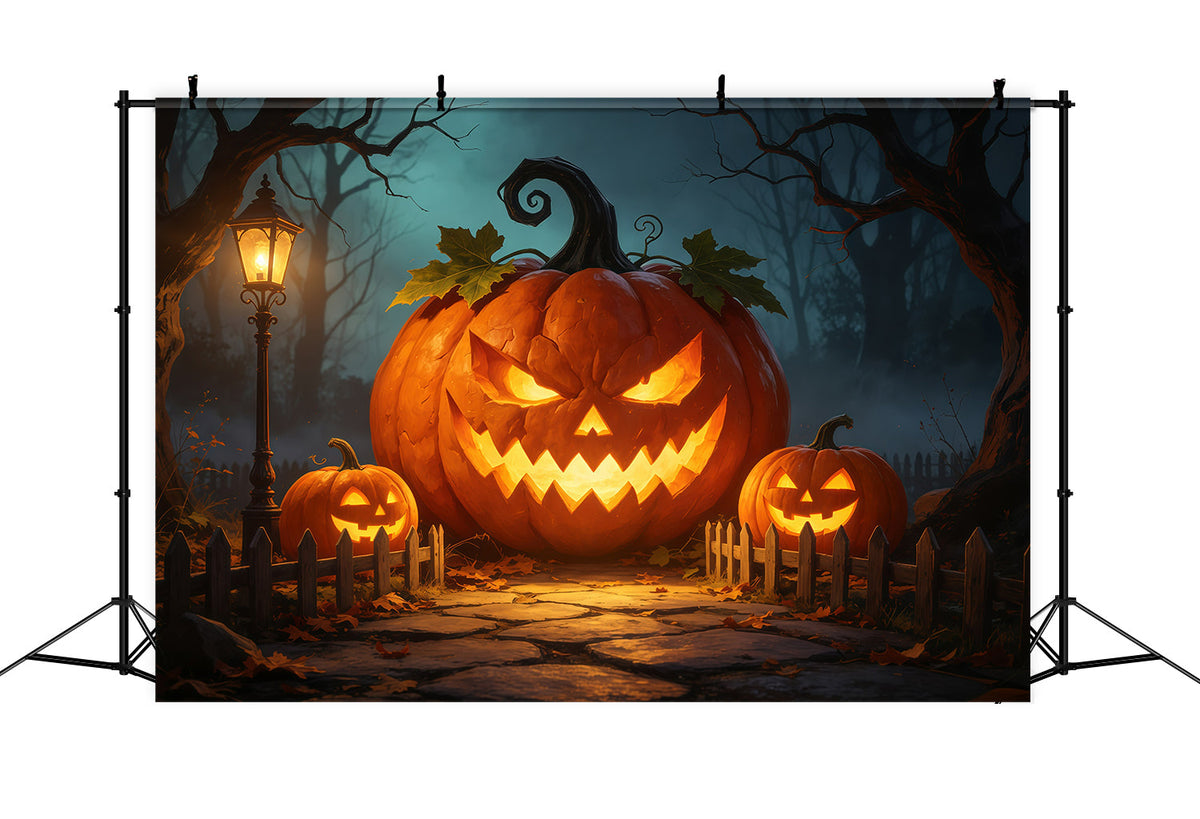 Jack-O'-Lantern-Hintergrund Riesiger Leuchtender Kürbis Torbogen Disney-Halloween-Hintergrund GQ67-82