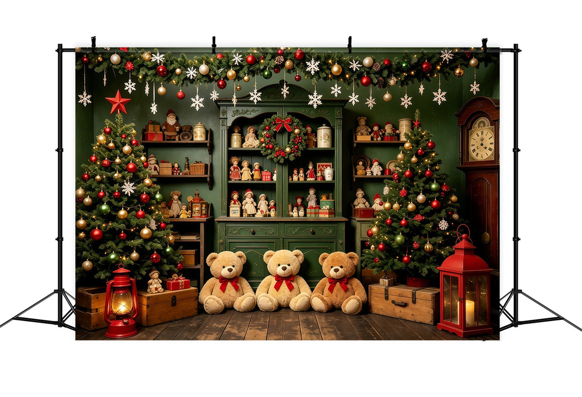 Weihnachts-Kinderhintergrund Puppenhaus-Spielzeugregal Weihnachtliche Musselin-Hintergründe GQ68-77
