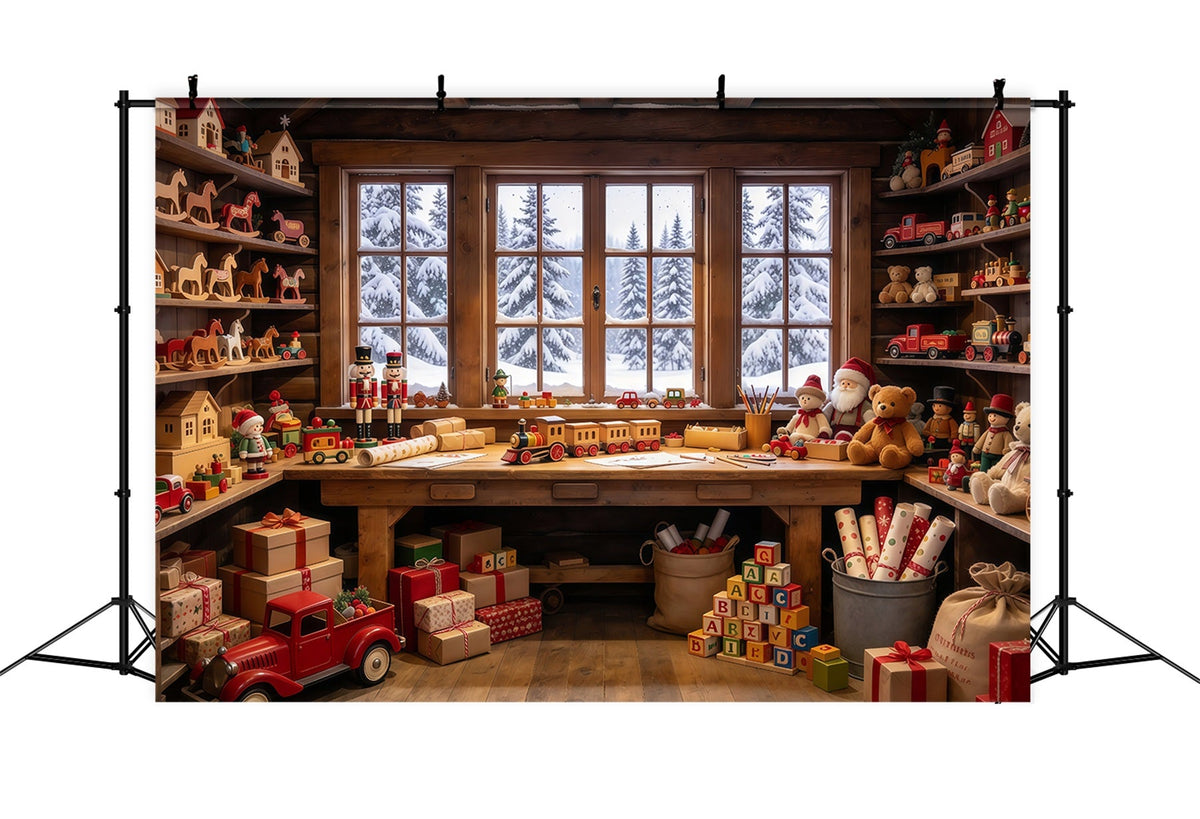 Weihnachtsgeschichte Hintergrund Holzspielzeugwerkstatt Innenraum GQ69-72