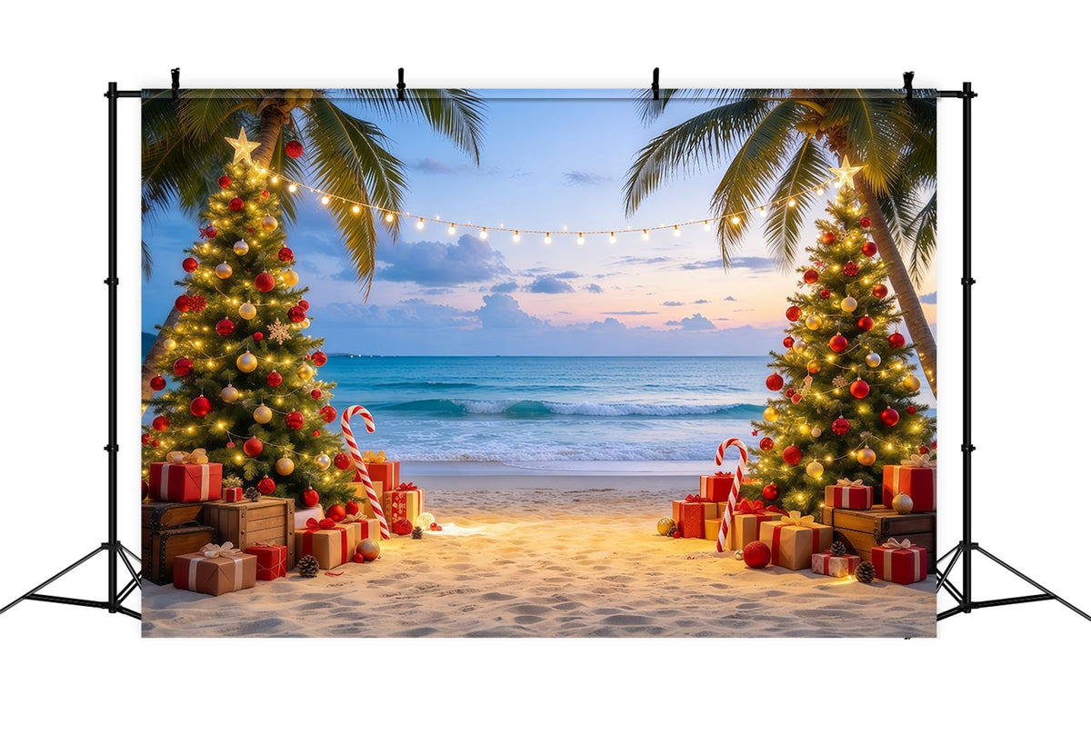 Australischer Weihnachtshintergrund Tropischer Strand Weihnachtsbaum GQ69-78