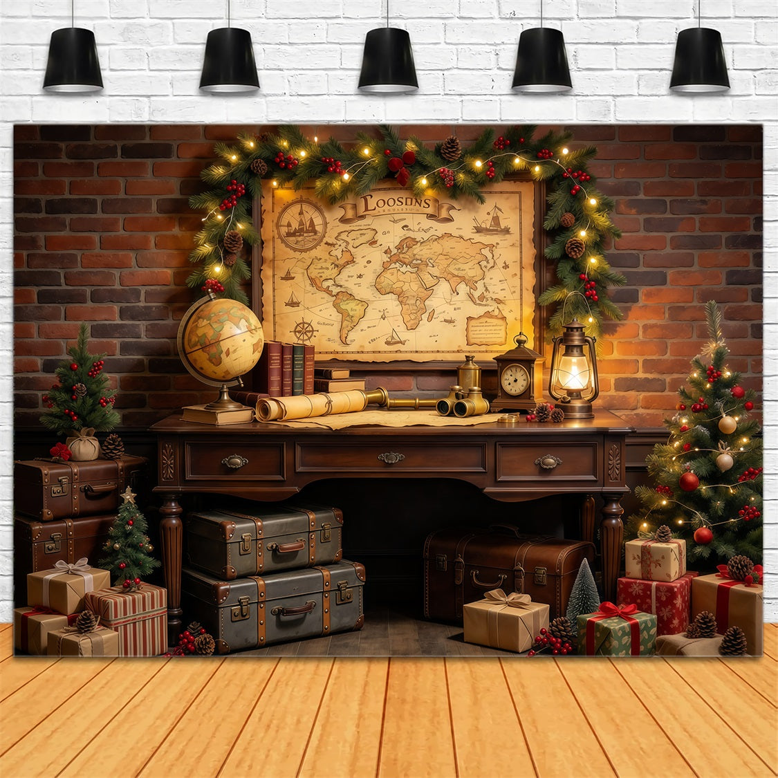 Weihnachten Rund Um Die Welt Hintergrund Vintage Reisekarte GQ69-82
