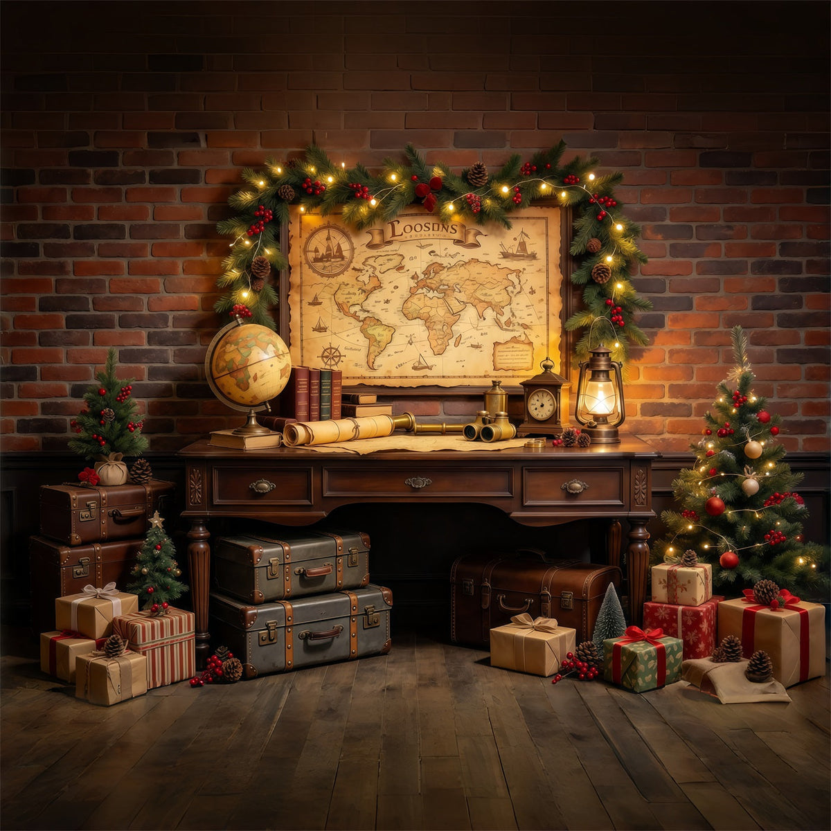 Weihnachten Rund Um Die Welt Hintergrund Vintage Reisekarte GQ69-82
