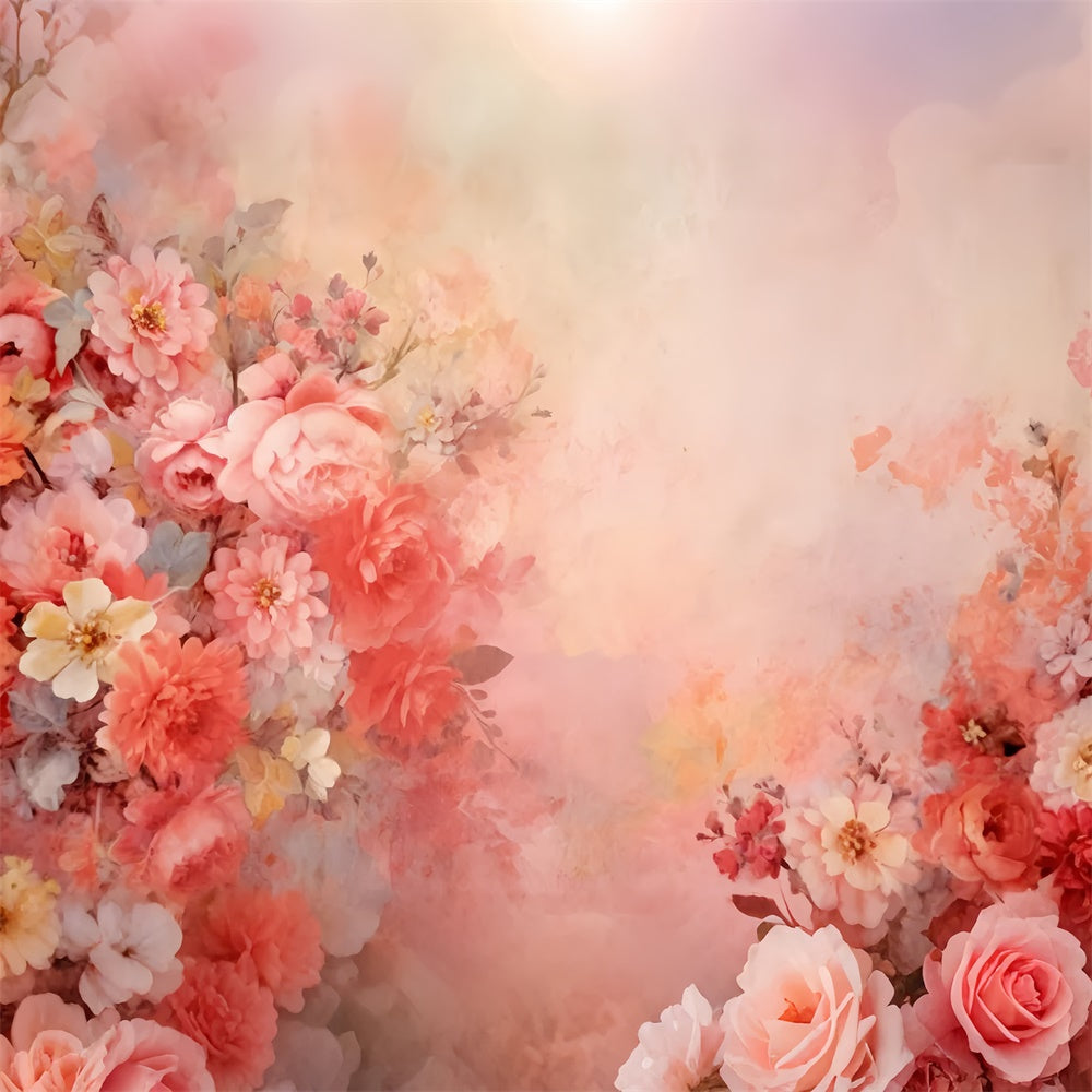 Künstlerischer Hintergrund Romantischer gemalter Blumenstrauß Hintergrund GTY-58