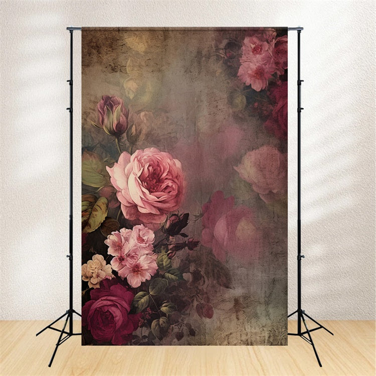 Backdrop Fine Art Vintage Pfingstrose Rosenmalerei Backdrop GTY-74
