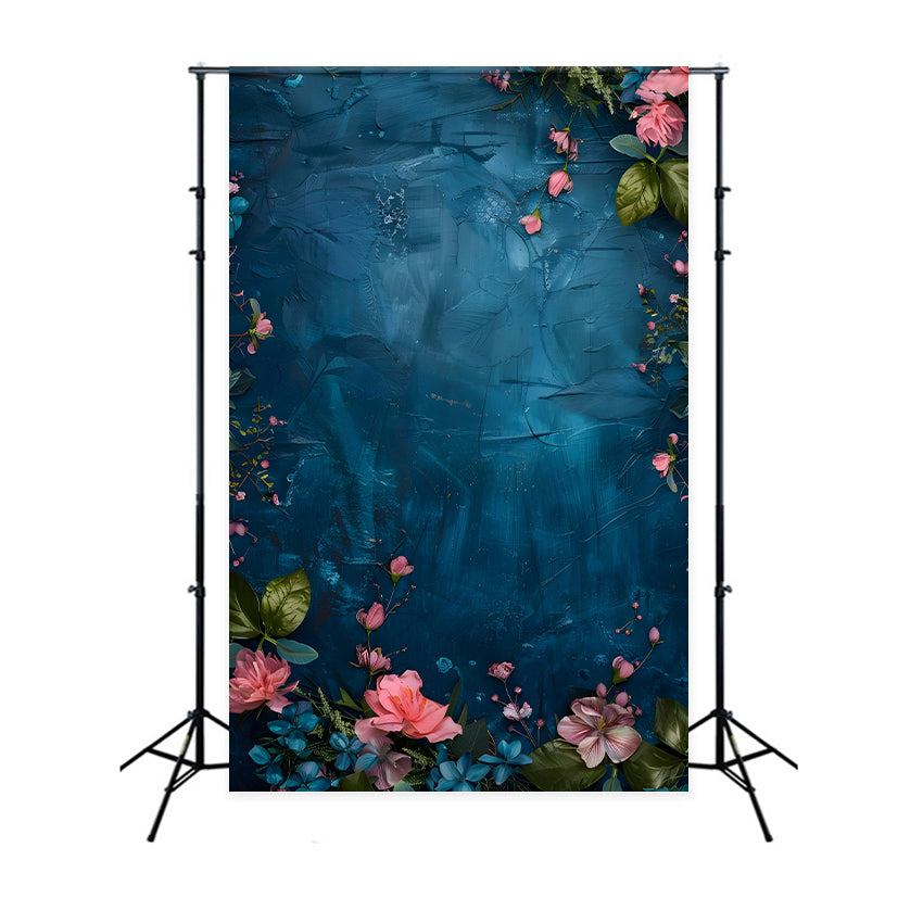 Backdrops Fine Art Texturierter Blauer Blütentraum Backdrop GTY-77