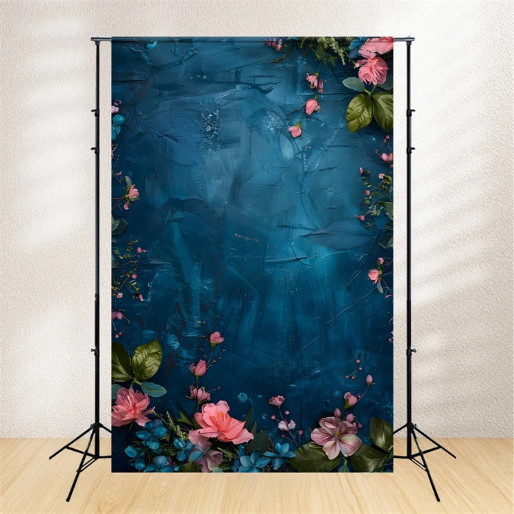 Backdrops Fine Art Texturierter Blauer Blütentraum Backdrop GTY-77