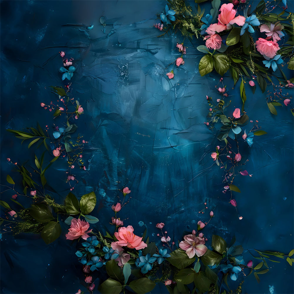 Backdrops Fine Art Texturierter Blauer Blütentraum Backdrop GTY-77