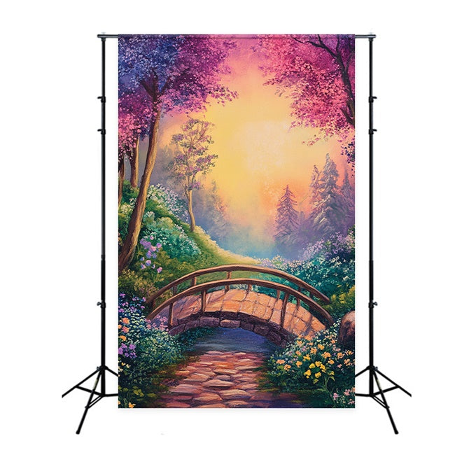 Fine Art Fotografie Backdrops Pastell Sonnenuntergang Garten Backdrop GTY-80