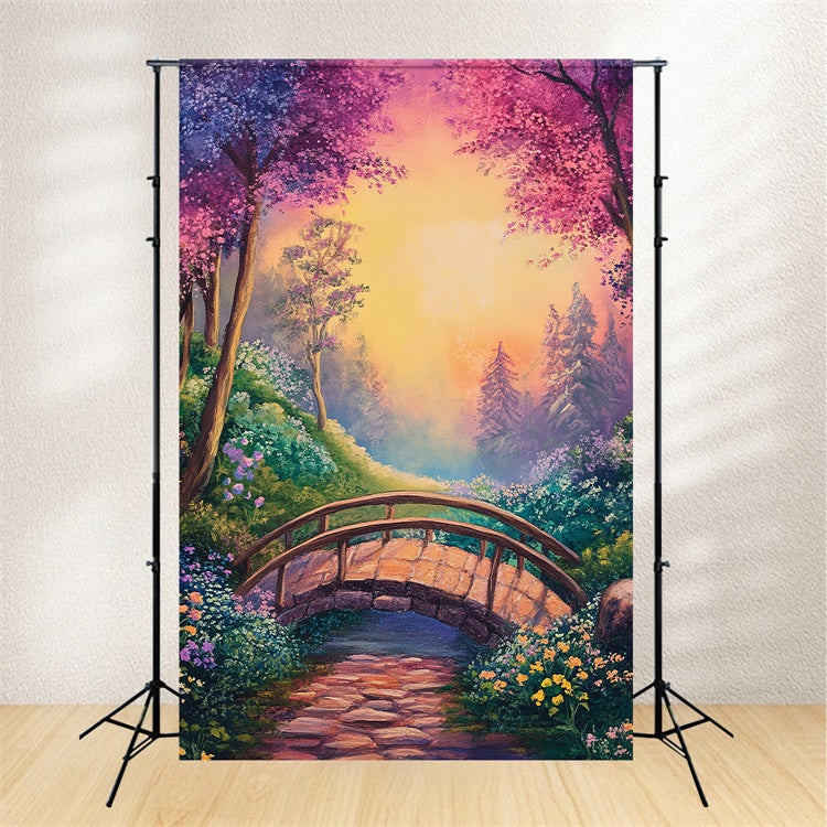 Fine Art Fotografie Backdrops Pastell Sonnenuntergang Garten Backdrop GTY-80