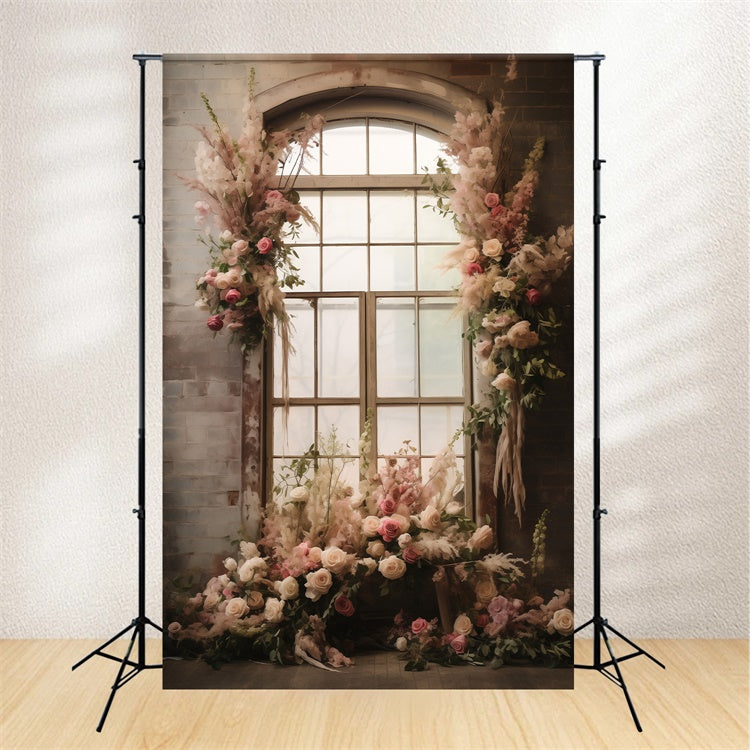 Mutterschaft Shoot Backdrop Rustic Charm Floral Window Backdrop GTY2-11