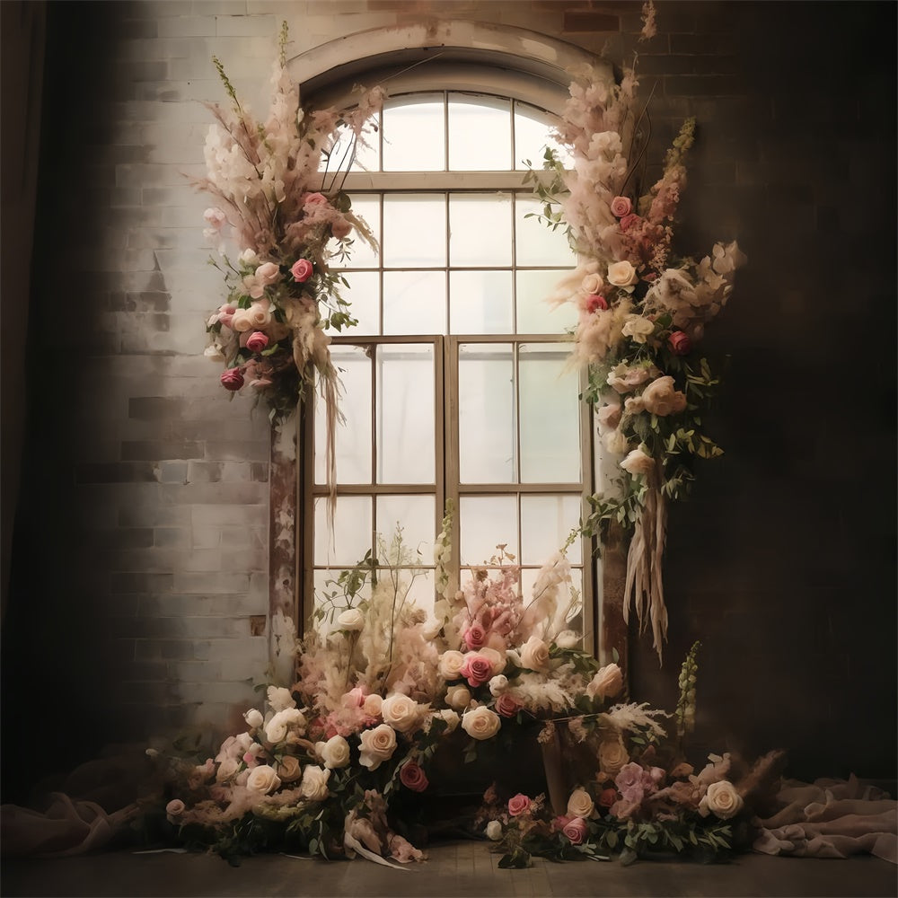 Mutterschaft Shoot Backdrop Rustic Charm Floral Window Backdrop GTY2-11