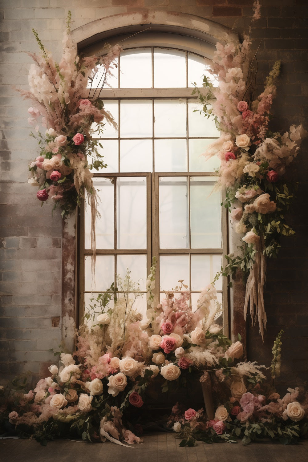 Mutterschaft Shoot Backdrop Rustic Charm Floral Window Backdrop GTY2-11