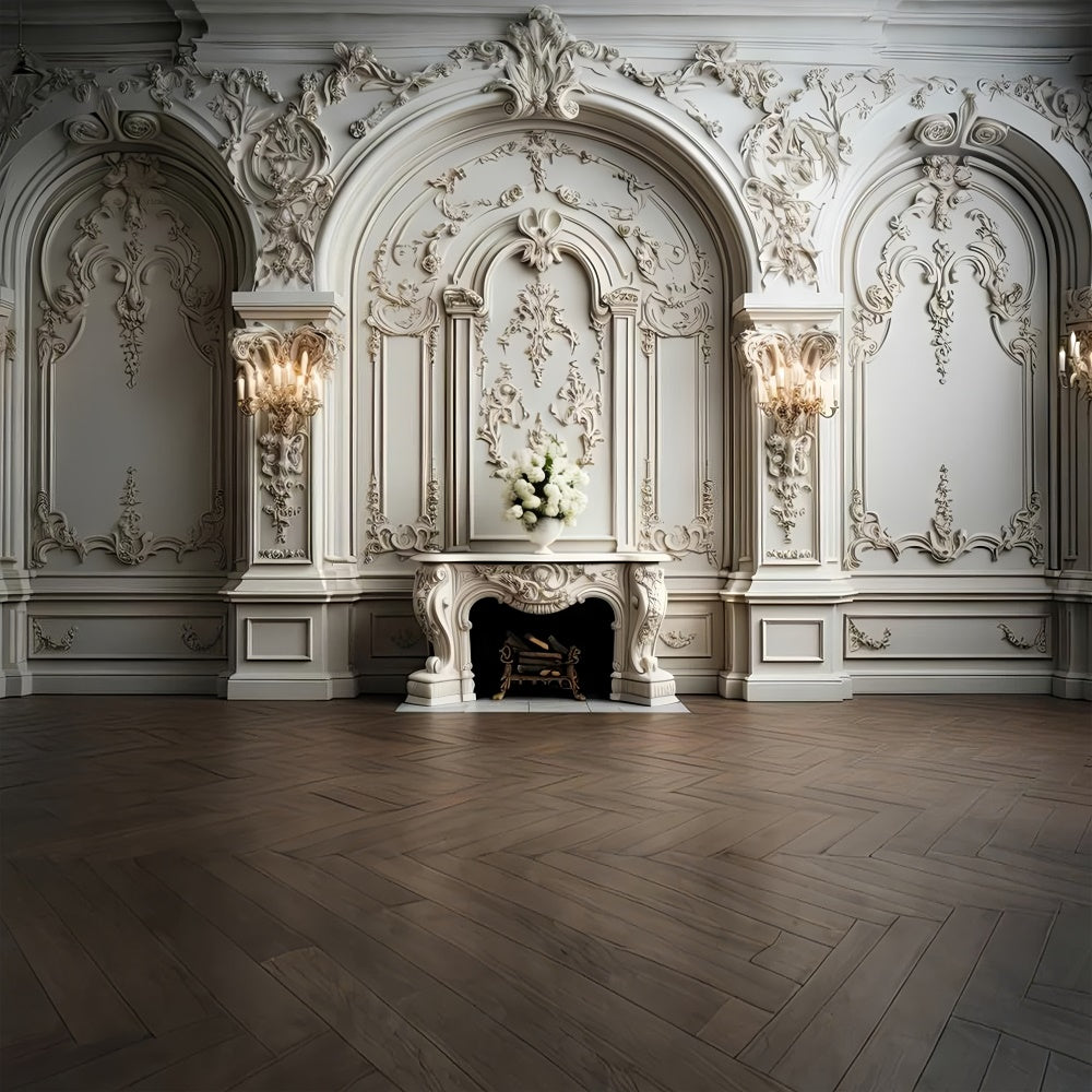 Backdrops für Mutterschaftsfotos Regal White Ornate Wall Backdrop GTY2-16