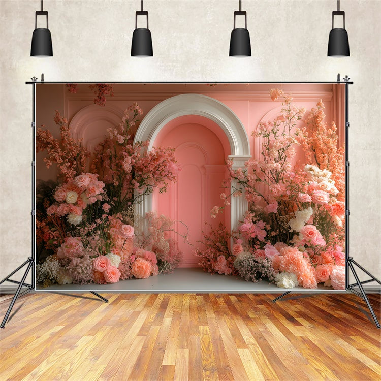 Maternity Backdrops Zarte florale Blush Archdrop GTY2-20