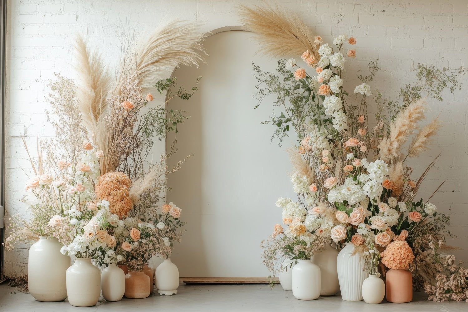 Hintergrund für Mutterschaftsfotos Elegante getrocknete Blumen Bogen Hintergrund GTY2-23