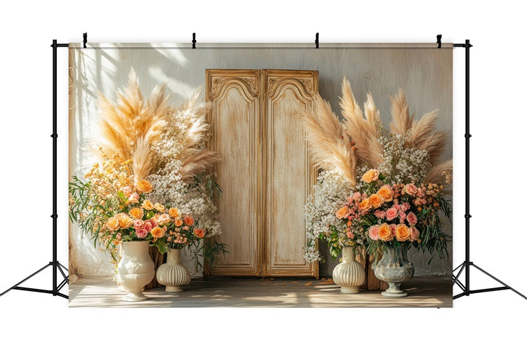 Hintergrund für Mutterschaft Fotoshooting Sunlit Elegant Floral Decor Hintergrund GTY2-26