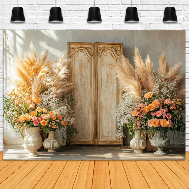 Hintergrund für Mutterschaft Fotoshooting Sunlit Elegant Floral Decor Hintergrund GTY2-26