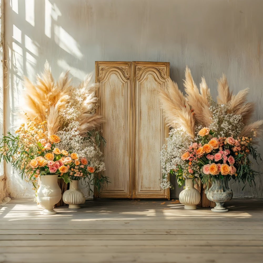 Hintergrund für Mutterschaft Fotoshooting Sunlit Elegant Floral Decor Hintergrund GTY2-26