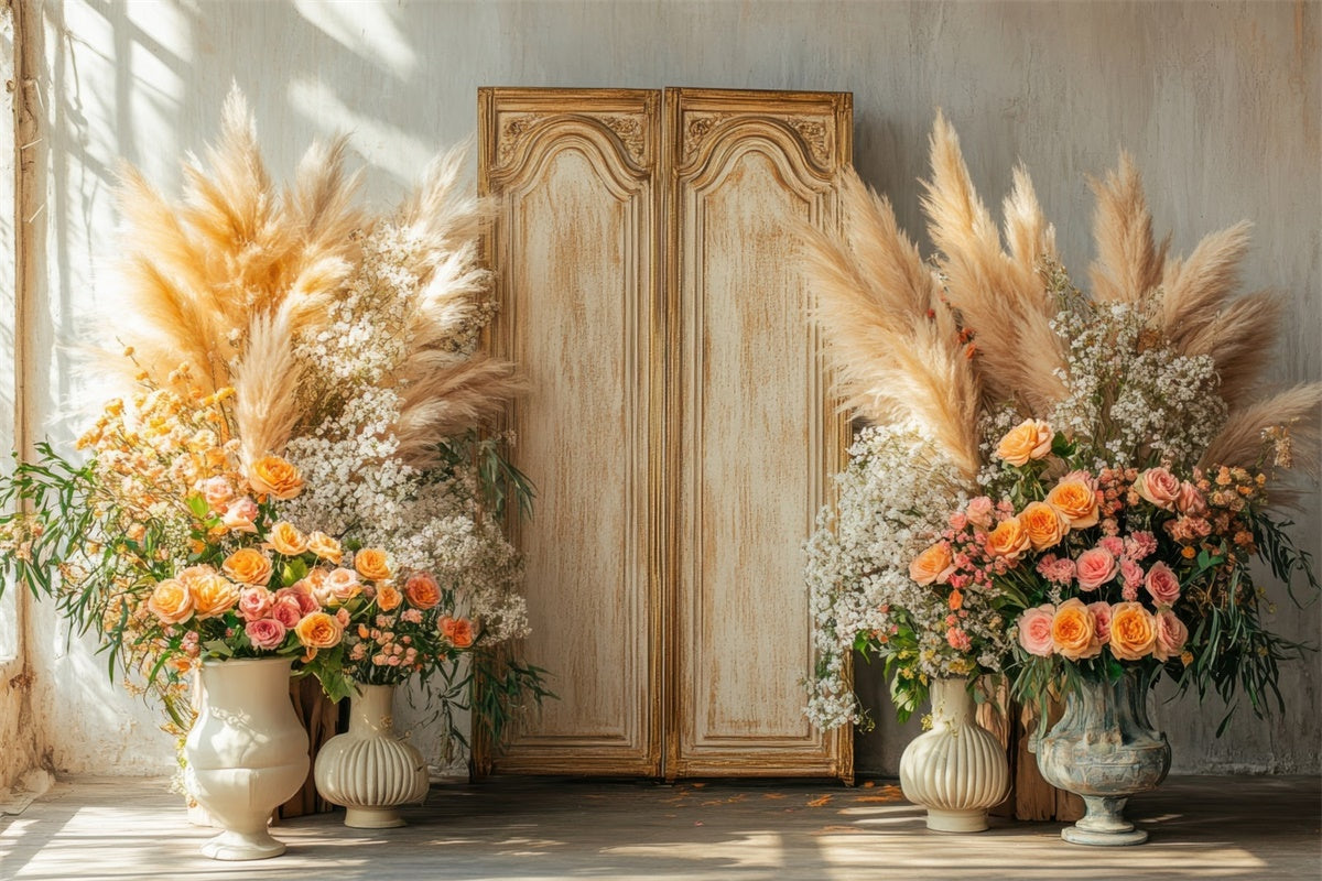 Hintergrund für Mutterschaft Fotoshooting Sunlit Elegant Floral Decor Hintergrund GTY2-26