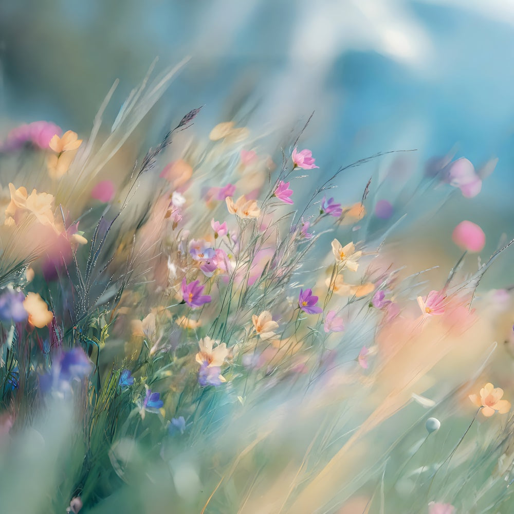 Fotohintergrund für Mutterschaftsfotos Weicher Wind Verträumte Wildblumen Hintergrund GTY2-42