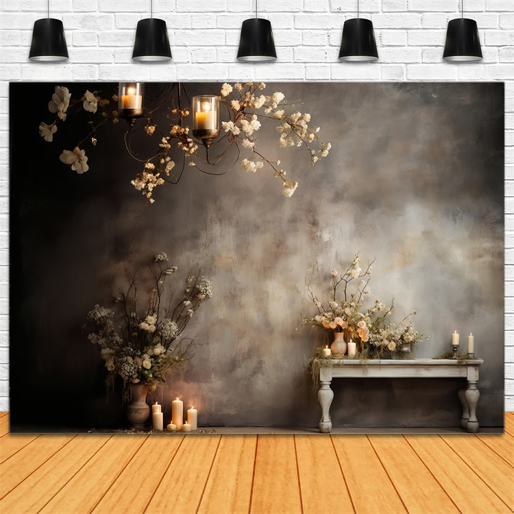Backdrops für Mutterschaftsfotos Warm Candlelit Floral Backdrop GTY2-45