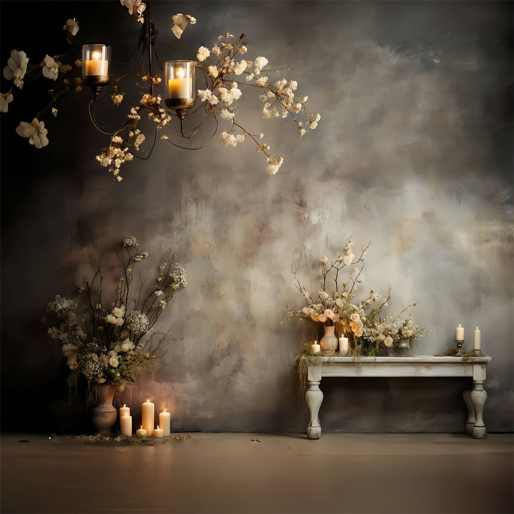 Backdrops für Mutterschaftsfotos Warm Candlelit Floral Backdrop GTY2-45