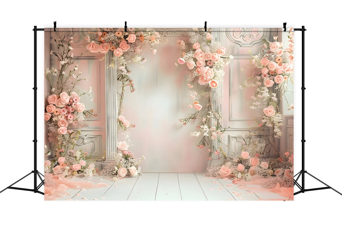 Mutterschaftsfotografie Backdrops Rosa Vintage Floral Arch Backdrop GTY2-48