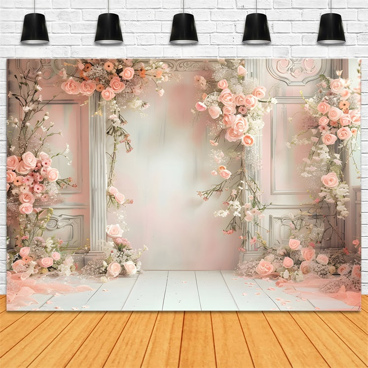 Mutterschaftsfotografie Backdrops Rosa Vintage Floral Arch Backdrop GTY2-48