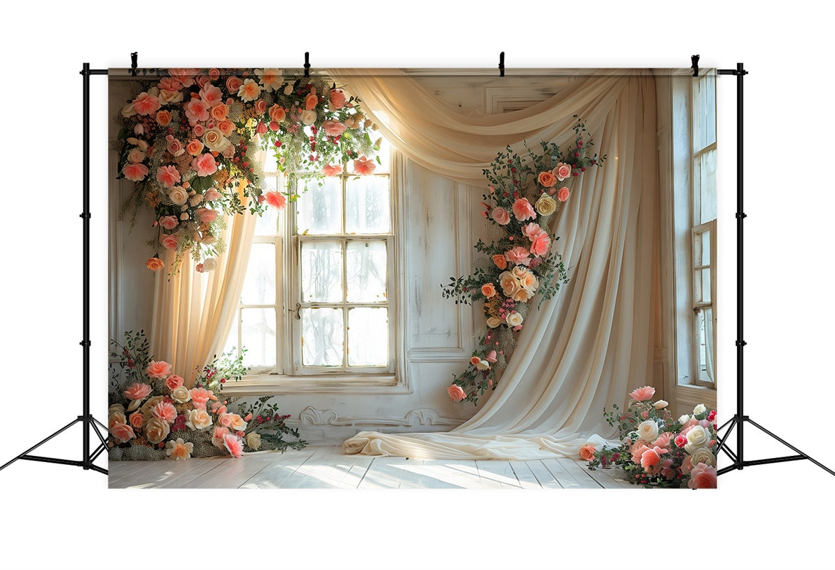Mutterschaft Fotoshooting Hintergrund Romantische Blush Rose Drape Hintergrund GTY2-50