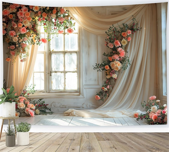 Mutterschaft Fotoshooting Hintergrund Romantische Blush Rose Drape Hintergrund GTY2-50