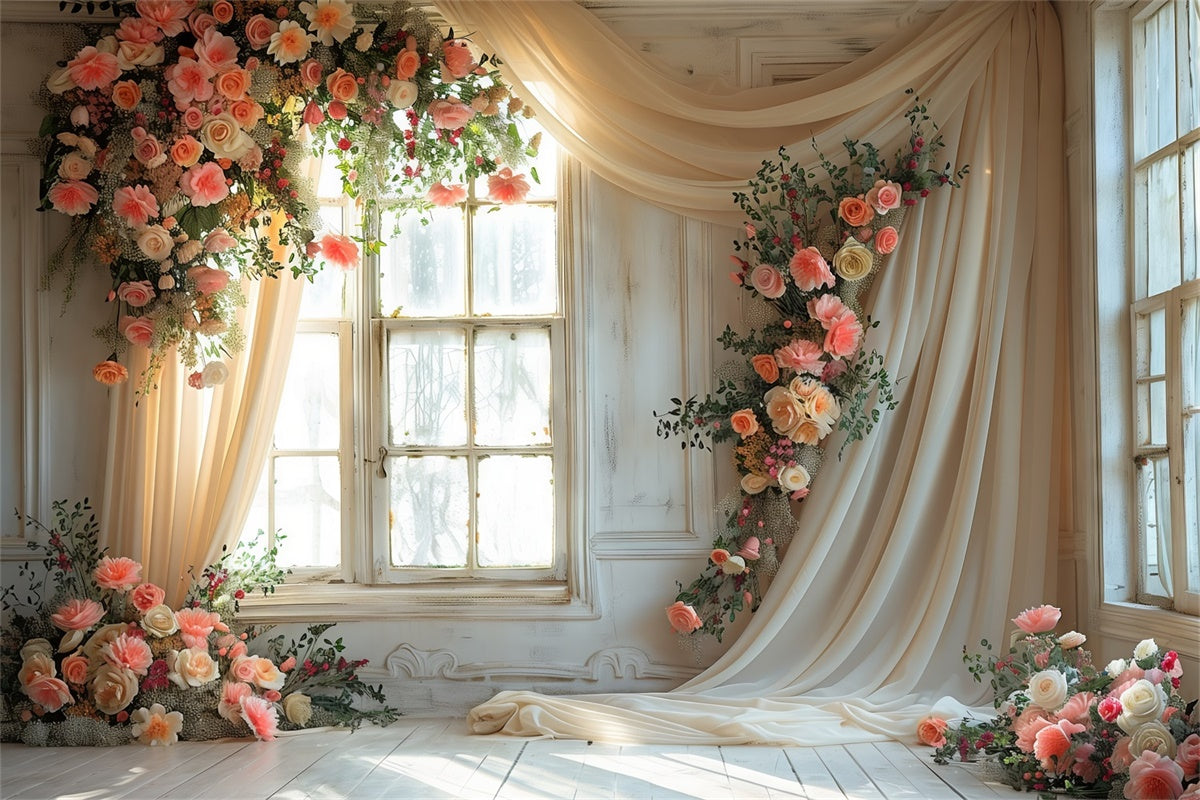 Mutterschaft Fotoshooting Hintergrund Romantische Blush Rose Drape Hintergrund GTY2-50