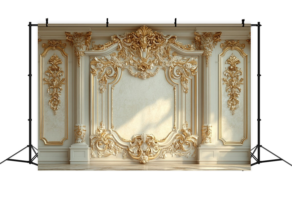 Mutterschaft Fotoshooting Hintergrund verziert Gold Vintage Eleganz Hintergrund GTY2-54